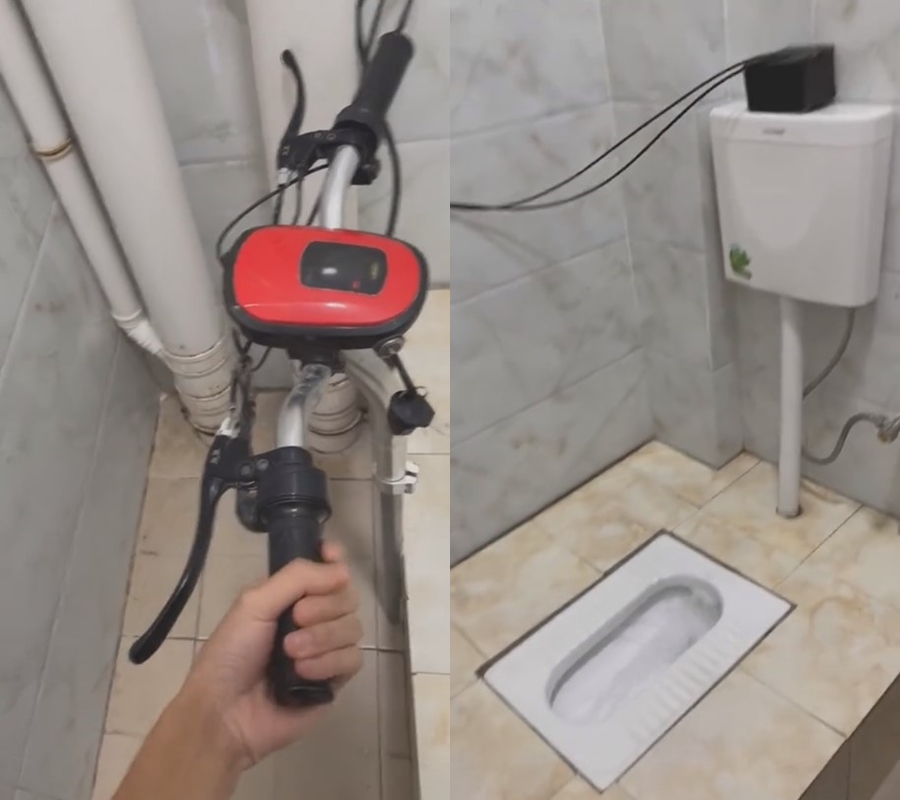 Bukan pakai gayung apalagi tombol flush, cara guyur toilet ini uniknya di luar nalar banget