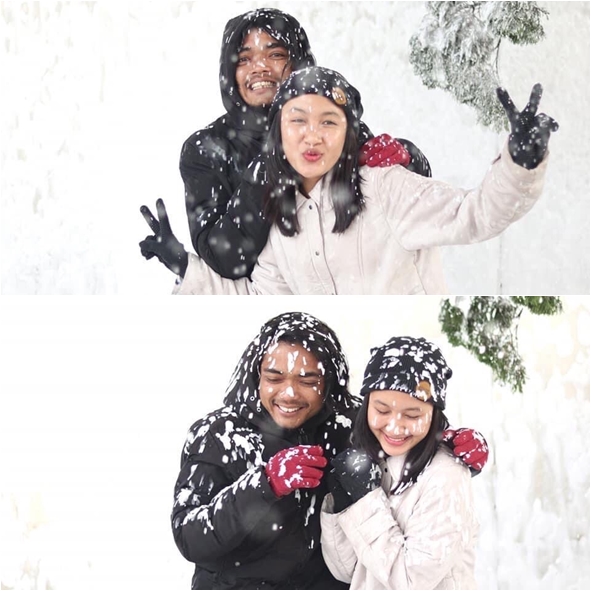 behind the scene pemotretan latar bersalju TikTok behind the scene pemotretan latar bersalju TikTok