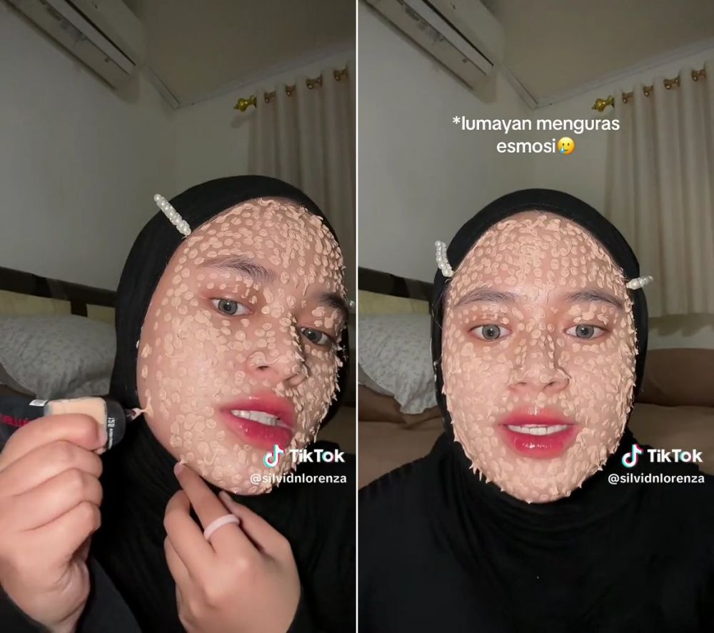 tantangan makeup tebal © TikTok