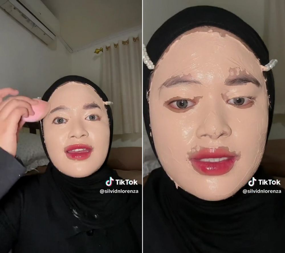 tantangan makeup tebal © TikTok