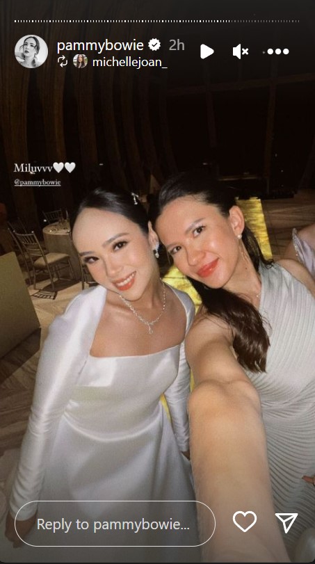 gaya seleb di resepsi pernikahan Pamela Bowie © 2023 brilio.net