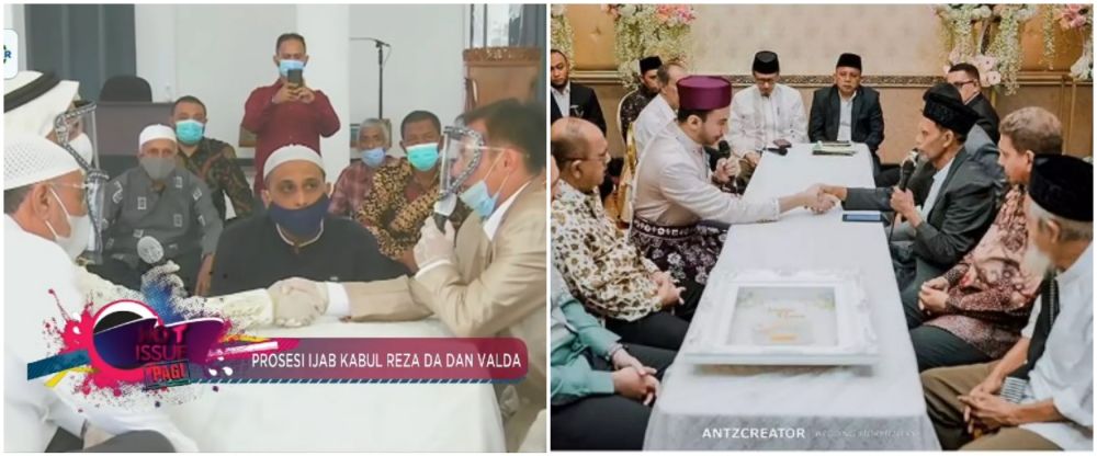 pernikahan pertama dan kedua Reza D'Academy © berbagai sumber