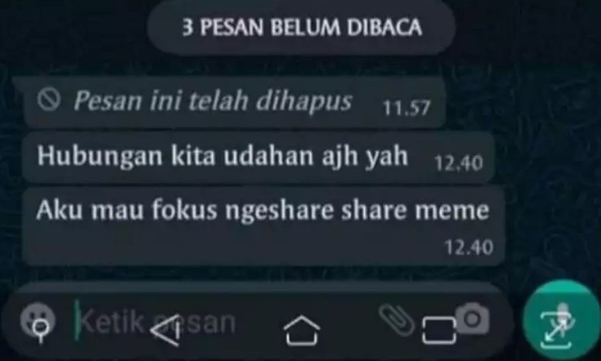 Chat pacar ngambek sebulan Berbagai sumber