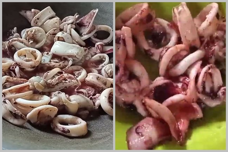 Tanpa ditaburi tepung terigu, begini trik goreng cumi agar tidak alot dan tak bikin minyak meletup