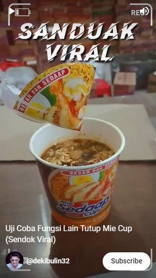 Jarang ada yang tahu, pria ini tunjukkan fungsi lain tutup cup mi instan biar makan lebih mudah
