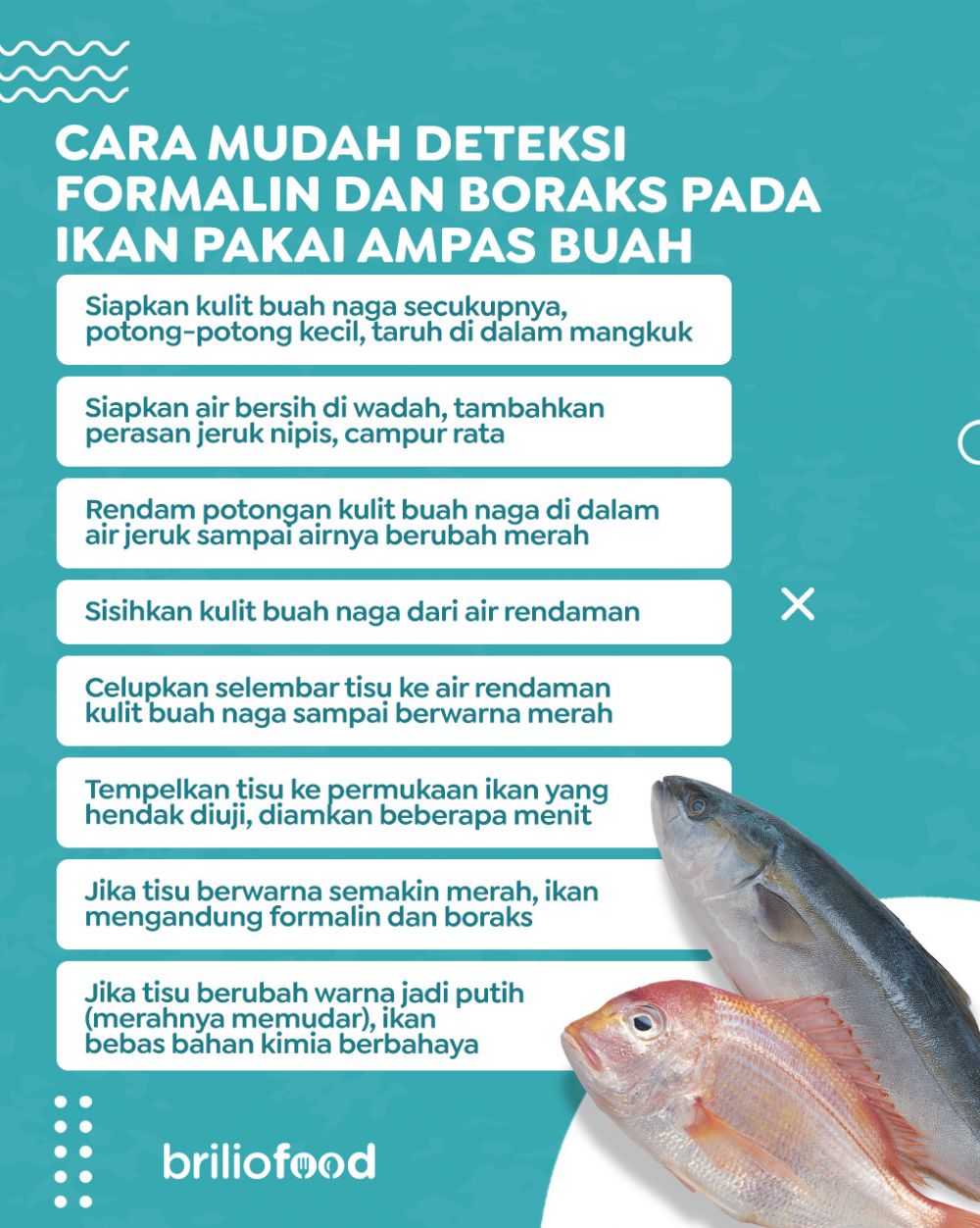 Bukan pakai kunyit, ini cara mudah deteksi formalin dan boraks pada ikan dengan 1 jenis ampas buah