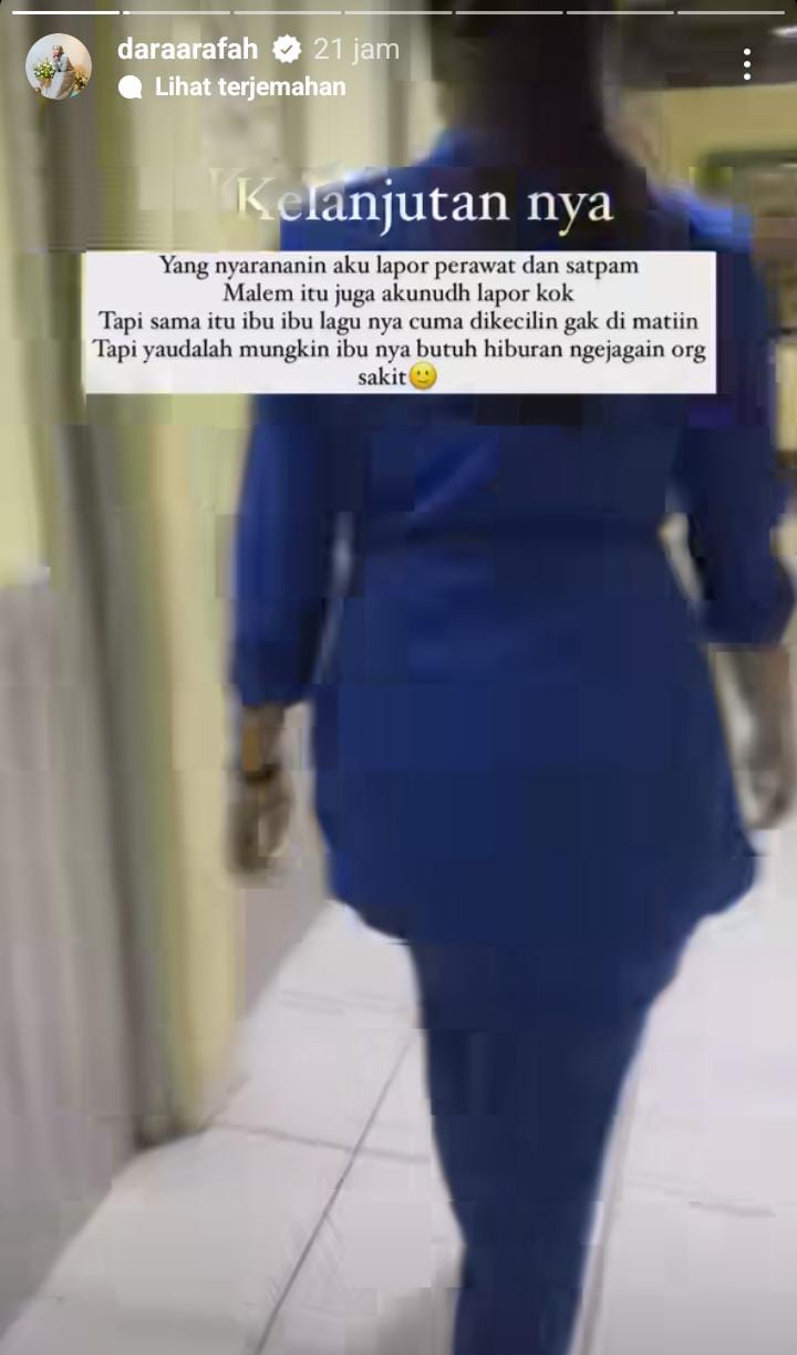 Dara Arafah tegur keluarga pasien putar musik dangdut  © 2023 brilio.net