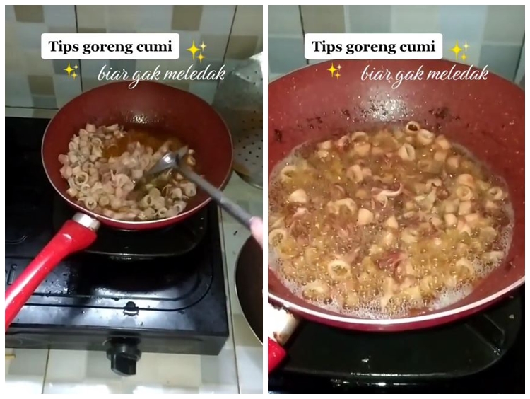 Cukup dimasak sekali, begini trik menggoreng cumi agar tak meletup walau tanpa ditaburi tepung