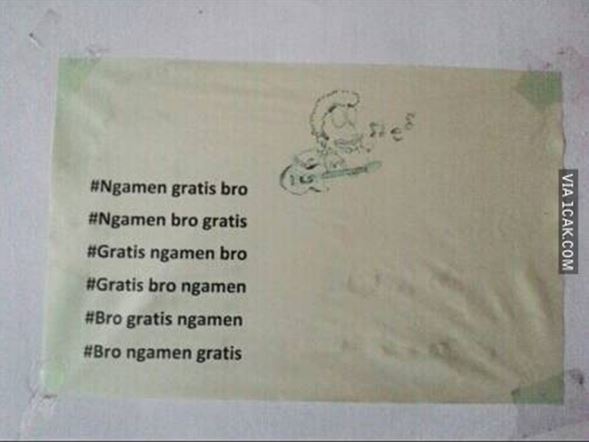 Potret kocak tulisan imbauan untuk pengamen Berbagai sumber