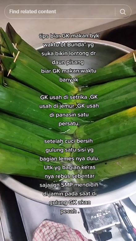 Trik melenturkan daun pisang untuk bungkus lontong, cepat walau tanpa dibakar atau dijemur