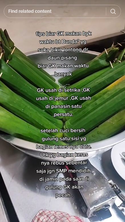 Trik melenturkan daun pisang untuk bungkus lontong, cepat walau tanpa dibakar atau dijemur