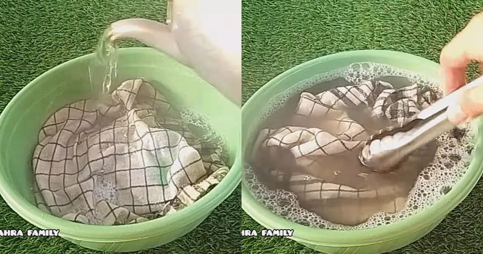 Bukan pakai sitrun, ini cara hilangkan noda membandel di serbet dengan tambahan 2 bahan dapur