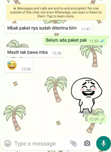 chat lucu kurir paket ajak customer bercanda Berbagai sumber