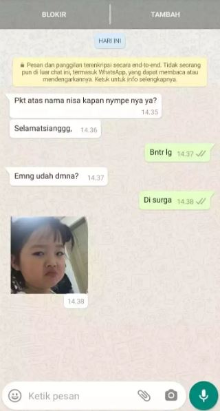 chat lucu kurir paket ajak customer bercanda Berbagai sumber
