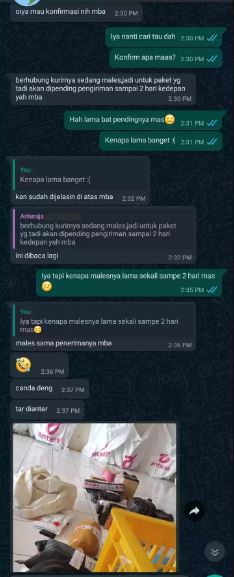 chat lucu kurir paket ajak customer bercanda Berbagai sumber
