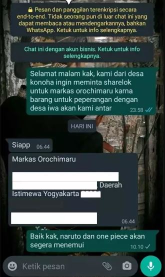 chat lucu kurir paket ajak customer bercanda Berbagai sumber