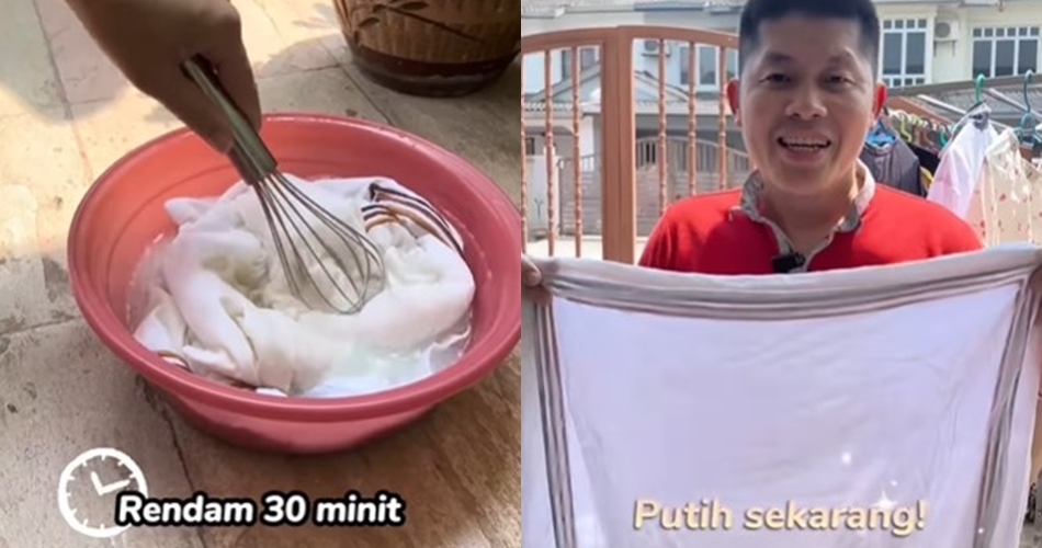 Tak perlu sitrun, ini cara memutihkan serbet atau pakaian menguning dengan tambahan 3 bahan dapur