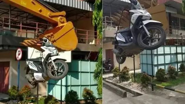 Potret kocak cara orang parkir motor Berbagai sumber