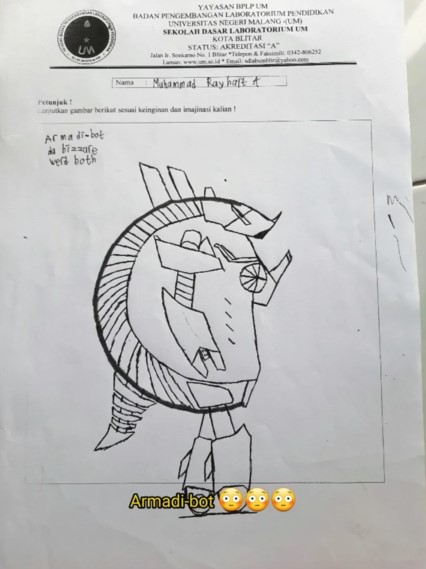 Disuruh gambar dari huruf C, 12 potret tugas seni rupa siswa kelas 5 SD ini imajinasinya kreatif pol