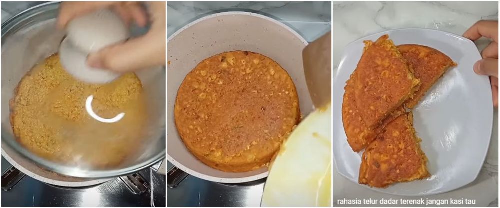 Cuma pakai 2 butir, ini trik bikin telur dadar tebal dan antikempis tanpa tambahan tepung terigu