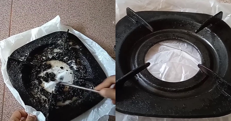 Praktis tanpa direndam air, ini cara bersihkan kerak tebal di tungku kompor cuma pakai 2 bahan dapur