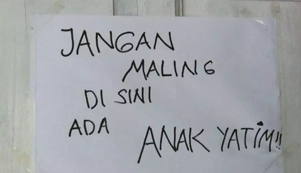 Potret kocak peringatan jangan mencuri Berbagai sumber