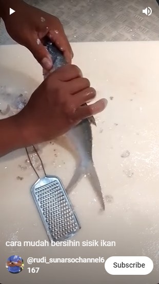 Cepat meski tanpa pisau, ini trik membersihkan sisik ikan pakai 1 alat dapur