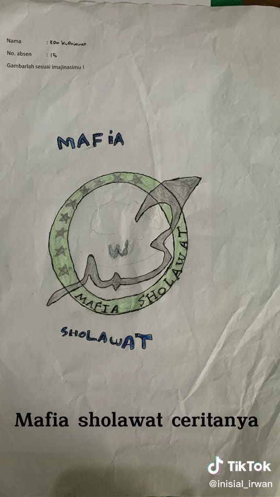 Sambung gambar dari setengah lingkaran © TikTok