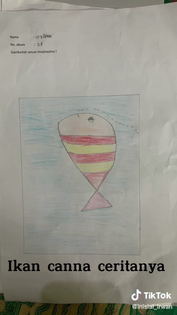 Sambung gambar dari setengah lingkaran © TikTok