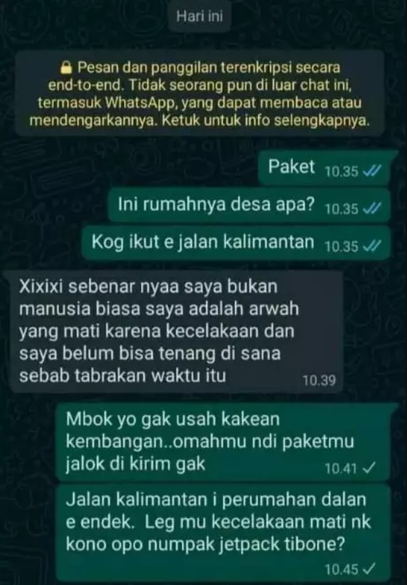 Chat customer ditanya alamat bikin puyeng Berbagai sumber