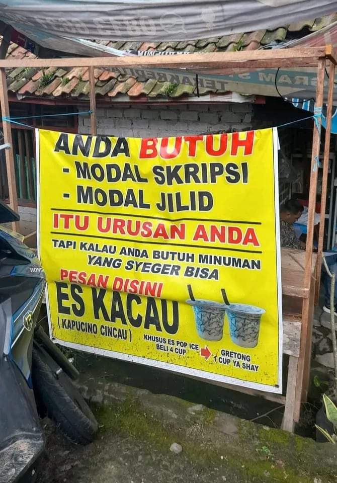 Trik marketing nyeleneh tulisan warung  Berbagai sumber Trik marketing nyeleneh tulisan warung  Berbagai sumber