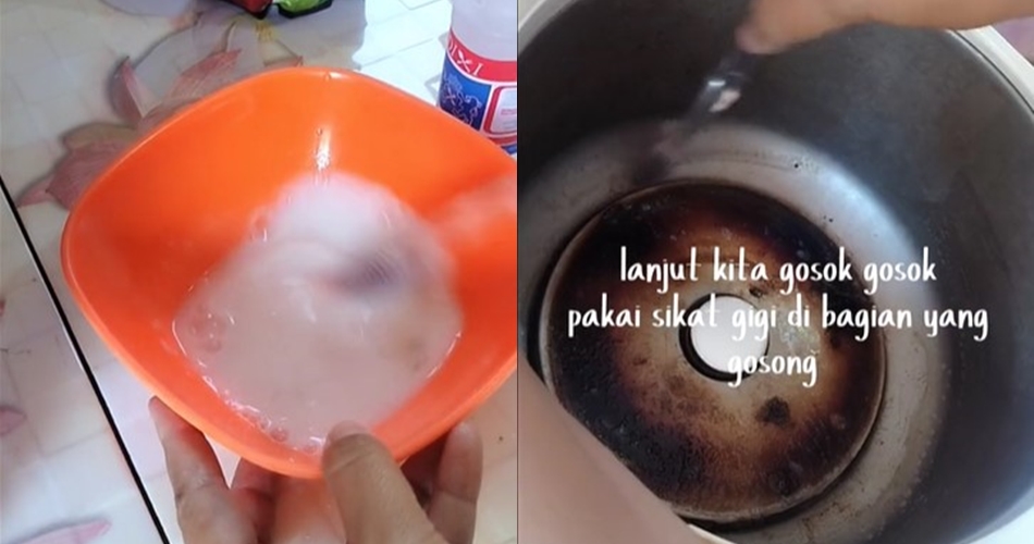 Tak perlu tambahan sitrun, ini cara bersihkan noda gosong di dasar rice cooker pakai 3 bahan dapur