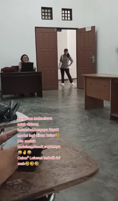 Momen kocak kelakuan mahasiswa pas telat TikTok