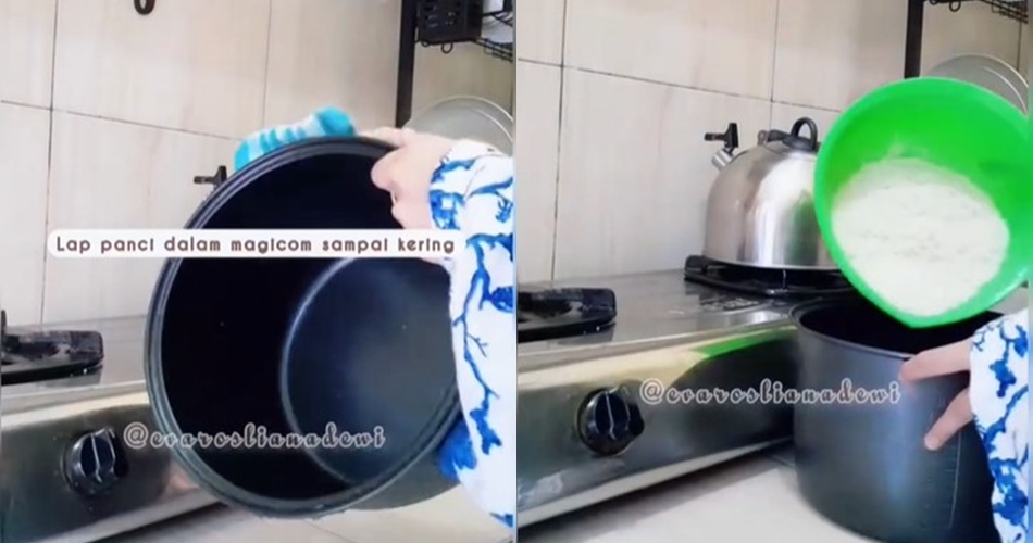 Trik ampuh agar nasi tidak cepat basi dan bau walau disimpan di rice cooker, tak perlu pakai alat