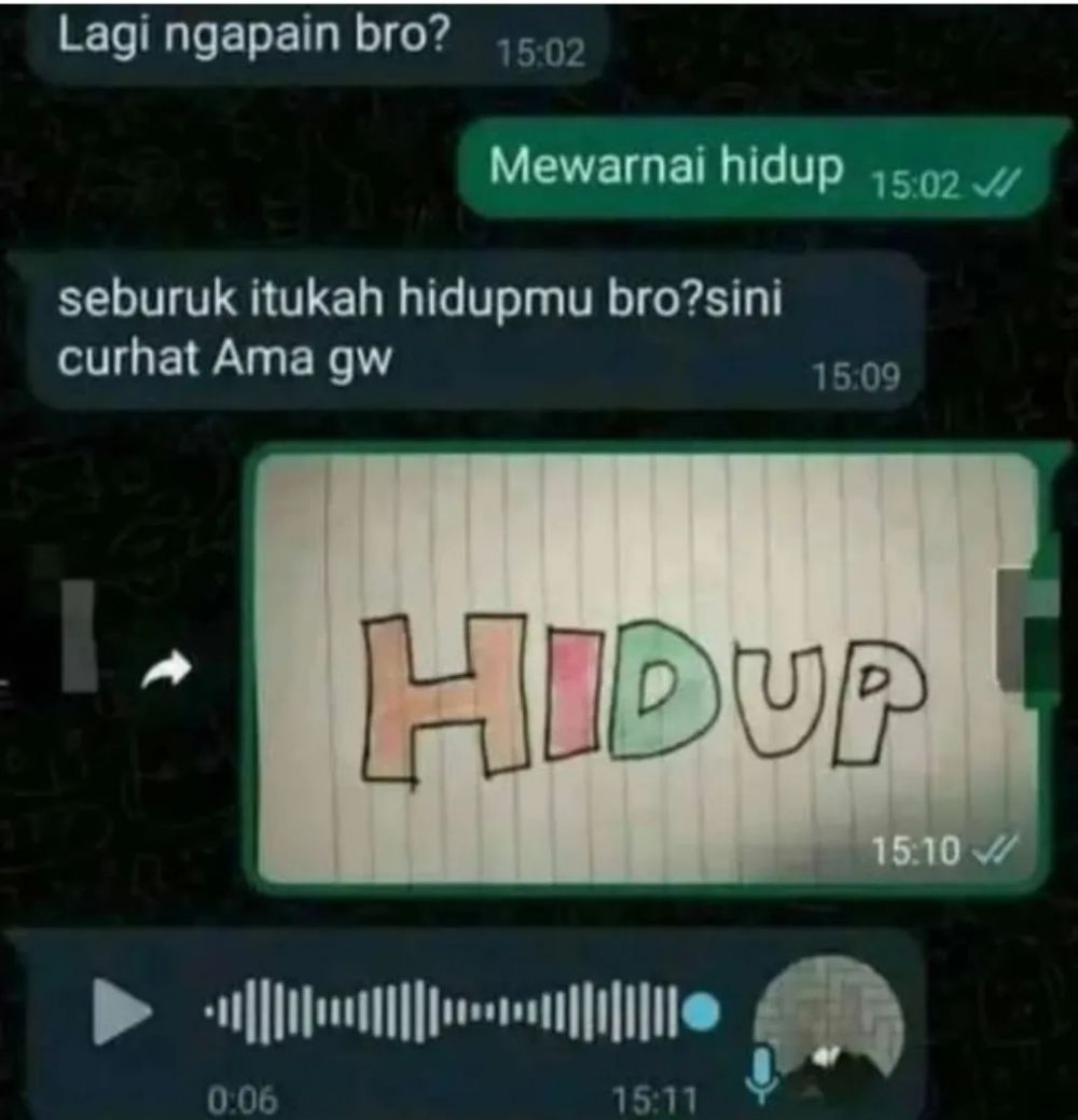 Chat random dari teman Berbagai sumber