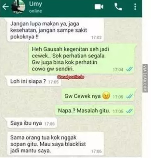15 Chat lucu calon mertua dan menantu Berbagai sumber 15 Chat lucu calon mertua dan menantu Berbagai sumber
