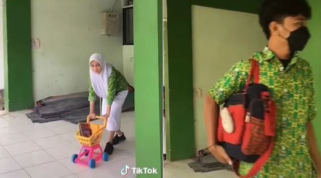 potret kocak kelakuan siswa bawa tas ke sekolah Berbagai sumber