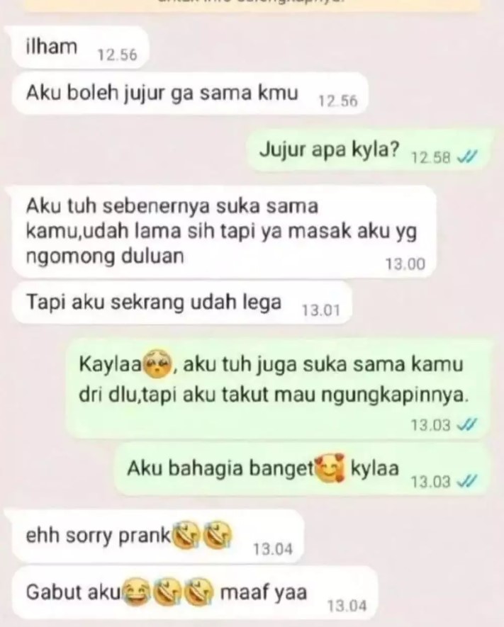 Chat gebetan bikin maju mundur Berbagai sumber