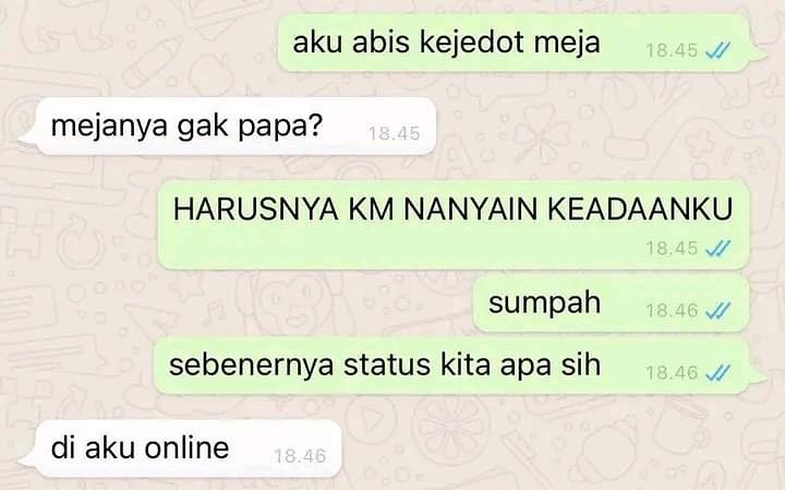 Chat gebetan bikin maju mundur Berbagai sumber