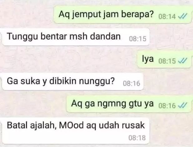 chat lucu pacar tiba-tiba ngambek Berbagai sumber