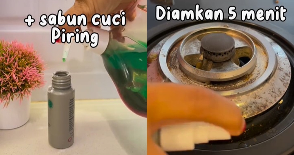 Tanpa diberi sitrun, ini cara cepat bersihkan noda kerak kompor pakai 3 bahan dapur