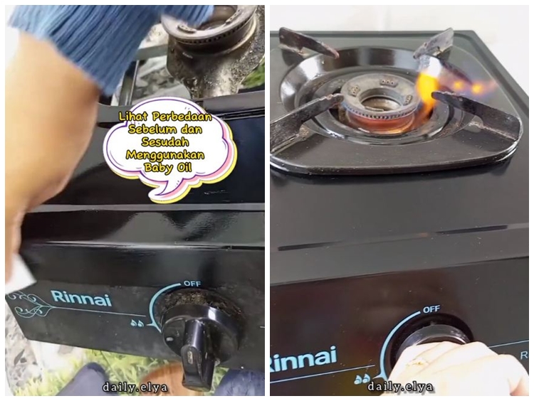 Tak perlu cairan khusus, begini cara bersihkan kompor lama yang dekil dan berminyak pakai 2 bahan