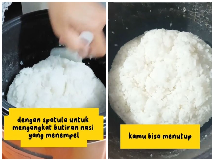Cukup pakai 2 alat sederhana, ini trik agar nasi tak kering dan berkerak meski seharian di rice cooker
