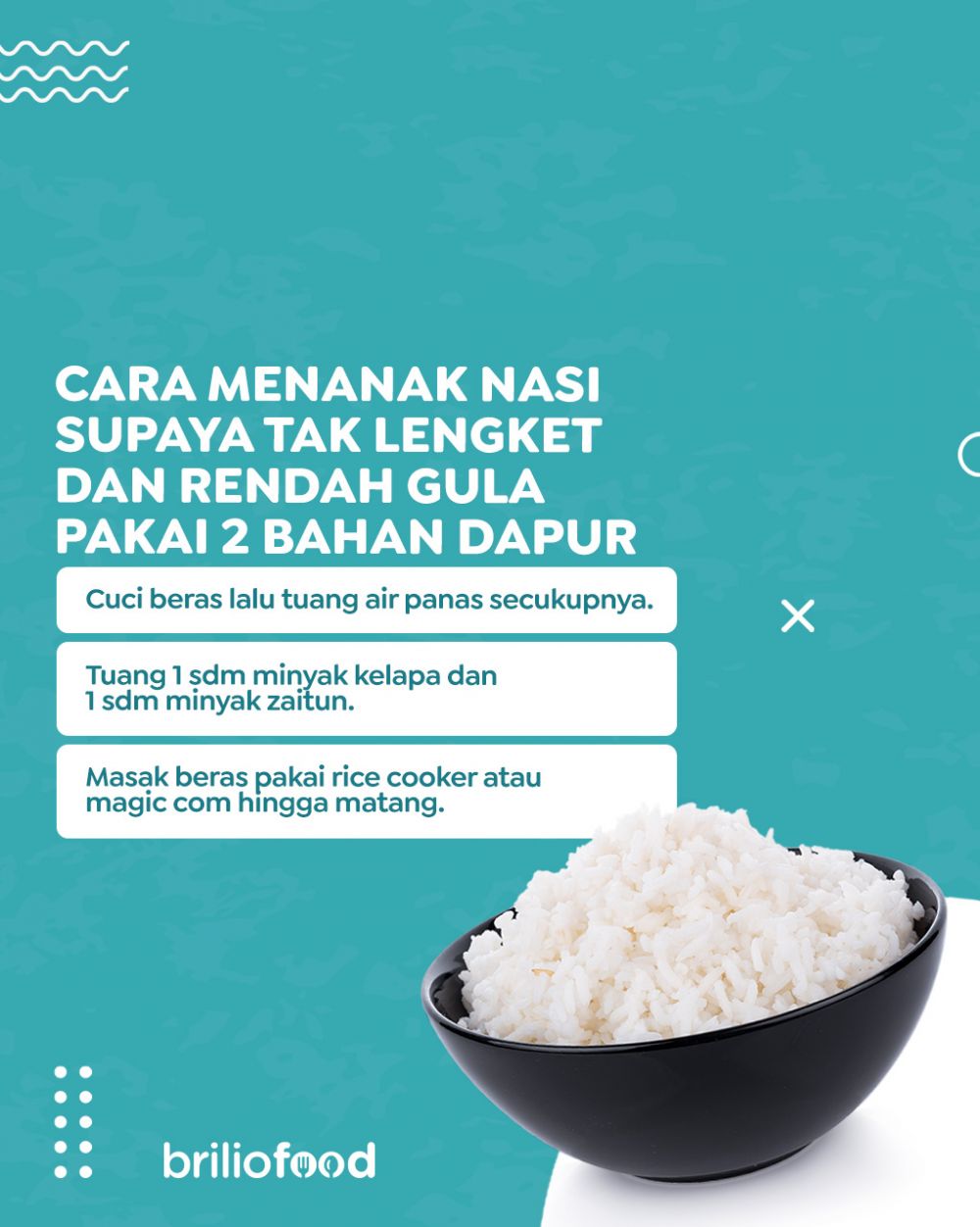 Jangan cuma minyak kelapa, ini trik menanak nasi biar tak lengket & rendah gula ditambah 2 bahan dapur