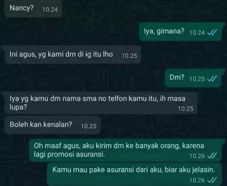 Chat lucu kenalan bikin pengin diam seharian  Berbagai sumber