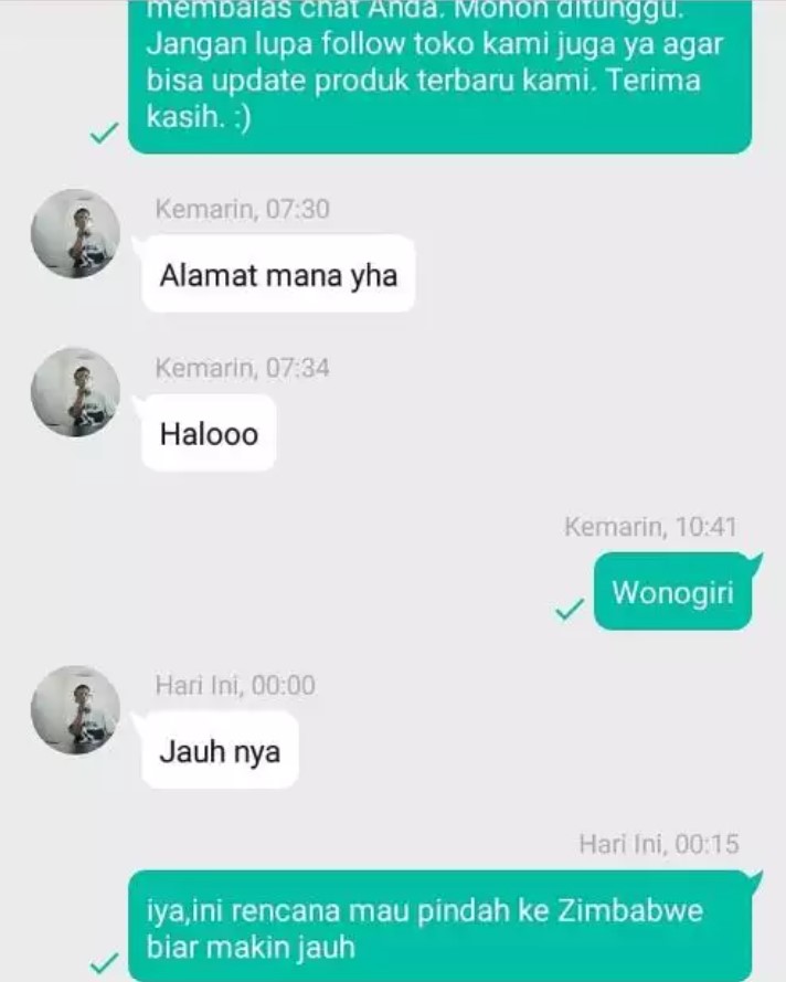 Chat lucu dari penjual absurd Berbagai sumber Chat lucu dari penjual absurd Berbagai sumber