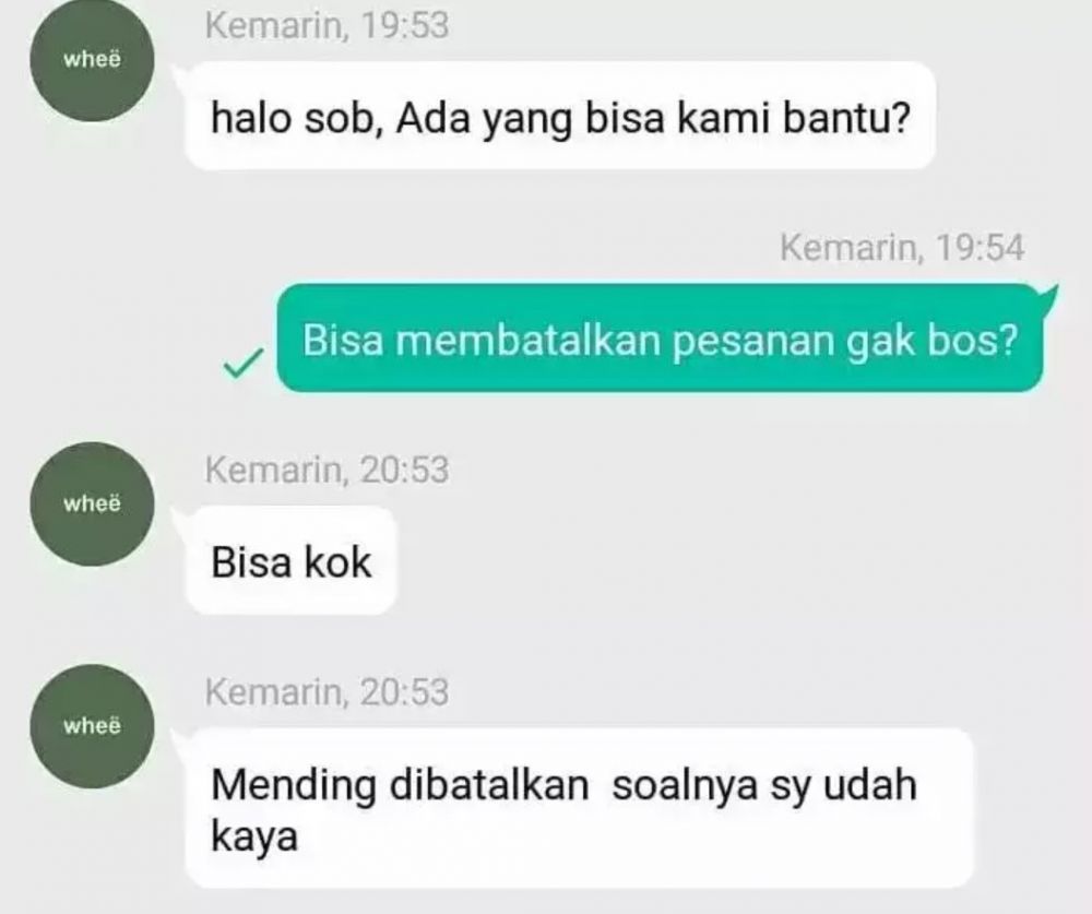 Chat lucu dari penjual absurd Berbagai sumber Chat lucu dari penjual absurd Berbagai sumber