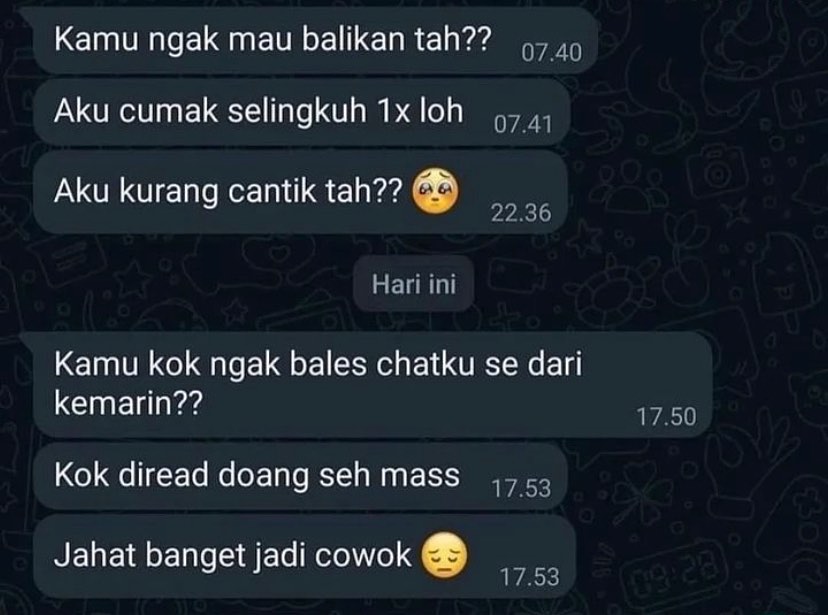 Chat pasangan nggak merasa berdosa  Berbagai sumber
