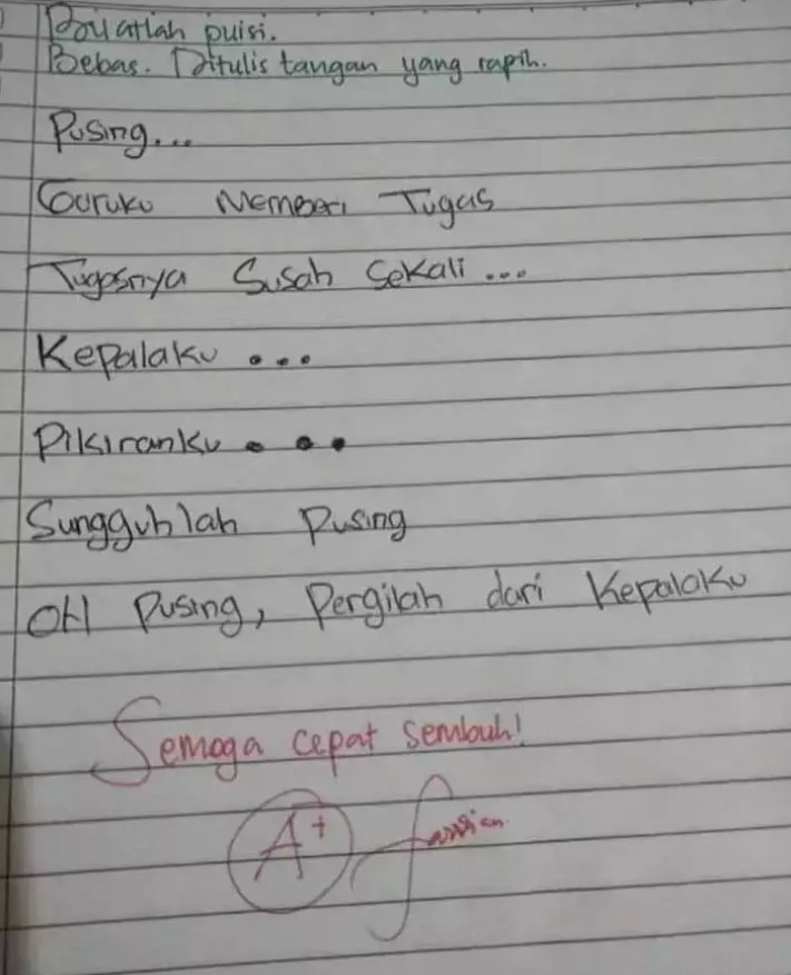 Hasil PR bikin guru merasa gagal Berbagai sumber