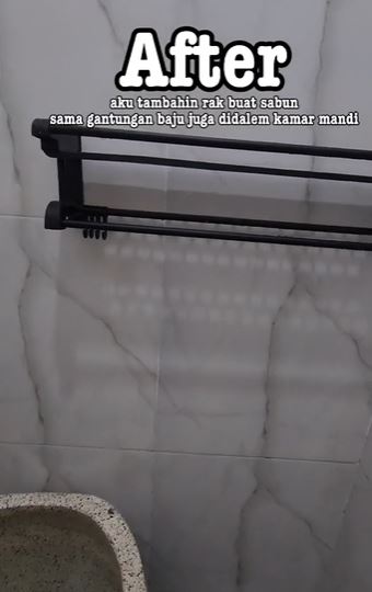 Potret renovasi kamar mandi sempit 1x1,5 meter low budget jadi estetik © 2023 brilio.net